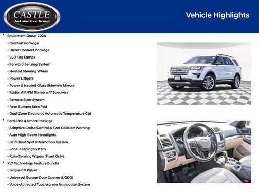 White Platinum Metallic Tri-Coat 2018 Ford Explorer XLT
