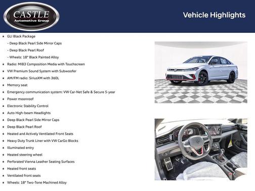 Pure White w/Deep Blk Rf 2026 Volkswagen Jetta GLI 2.0T Autobahn