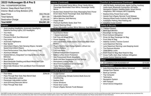 Deep Black 2023 Volkswagen ID.4 AWD Pro S