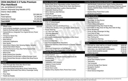 Polymetal Gray Metallic 2026 Mazda Mazda3 2.5 Turbo AWD