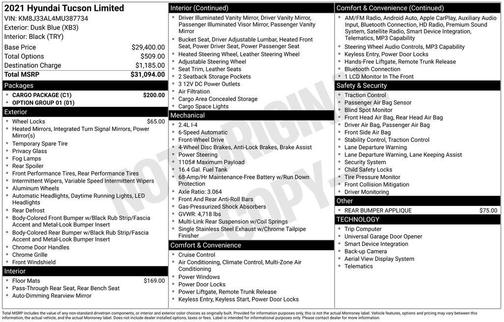 2021 Hyundai TUCSON Limited