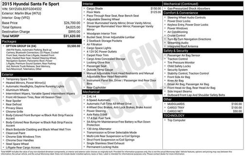 2015 Hyundai Santa Fe Sport 2.4L