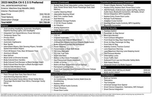 Machine Gray Metallic 2023 Mazda CX-5 2.5 S Preferred Package