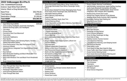 Opal White 2023 Volkswagen ID.4 AWD Pro S