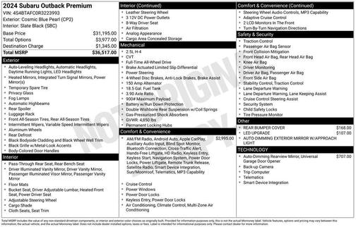 Cosmic Blue Pearl 2024 Subaru Outback Premium