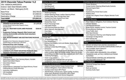 2019 Chevrolet Tahoe Premier