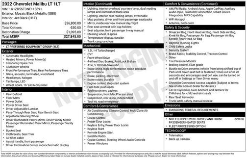 2022 Chevrolet Malibu FWD LT