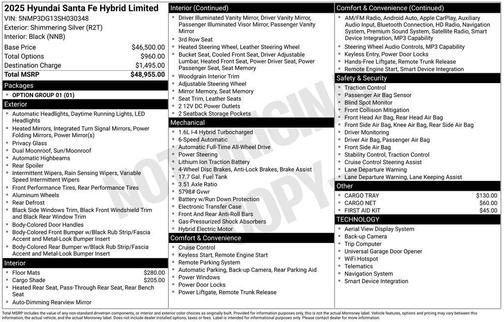 2025 Hyundai SANTA FE Limited
