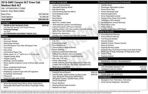 2016 GMC Canyon SLT