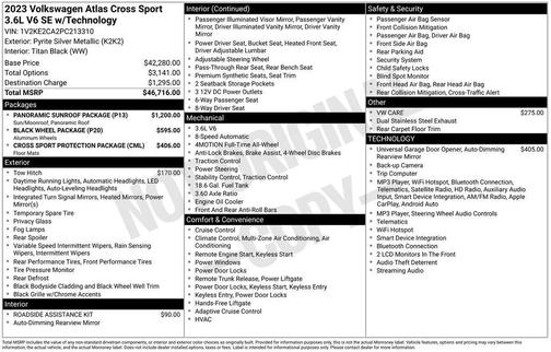 Silver Metallic 2023 Volkswagen Atlas Cross Sport 3.6L V6 SE w/Technology