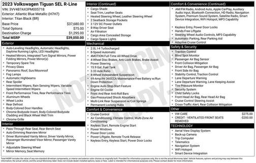 2023 Volkswagen Tiguan 2.0T SEL R-Line 4MOTION