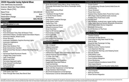 2020 Hyundai IONIQ Hybrid Blue