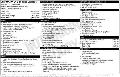 Rhodium White Metallic 2023 Mazda CX-5 2.5 Turbo Signature