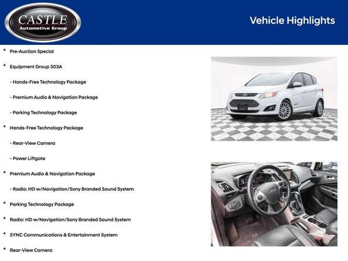 White Platinum Metallic Tri-Coat 2014 Ford C-Max Hybrid SEL