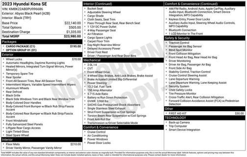 2023 Hyundai KONA SE