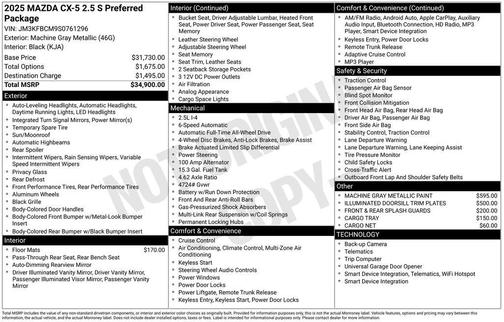 2025 Mazda CX-5 2.5 S Preferred Package