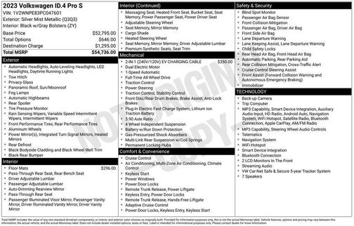 Silver Mist Metallic 2023 Volkswagen ID.4 AWD Pro S