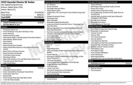2020 Hyundai ELANTRA SE