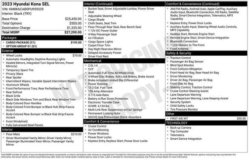 Cyber Silver w/Black Roof 2023 Hyundai KONA SEL