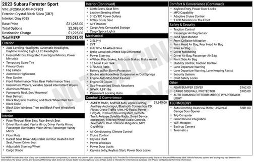 Crystal Black Silica 2023 Subaru Forester Sport