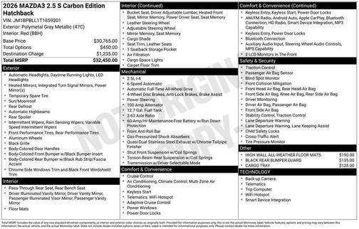 Polymetal Gray Metallic 2026 Mazda Mazda3 AWD