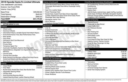 2018 Hyundai SANTA FE Limited Ultimate