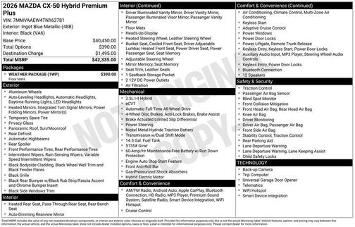 Ingot Blue Metallic 2026 Mazda CX-50 Hybrid Premium Plus