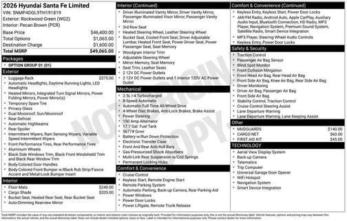 Rockwood Green 2026 Hyundai SANTA FE Limited