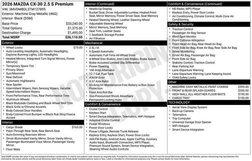 2026 Mazda CX-30 2.5 S Premium Package