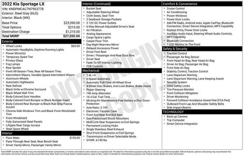 Steel Gray 2022 Kia Sportage LX