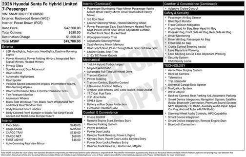 Rockwood Green 2026 Hyundai SANTA FE Limited