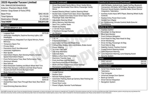 Phantom Black 2025 Hyundai TUCSON Limited