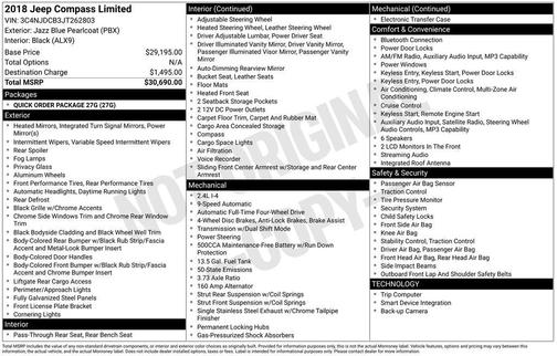 Jazz Blue Pearlcoat 2018 Jeep Compass Limited