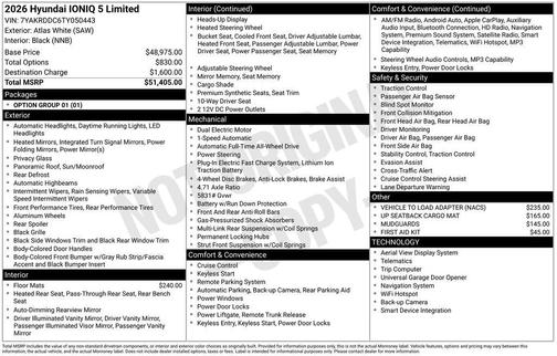 Atlas White 2026 Hyundai IONIQ 5 Limited