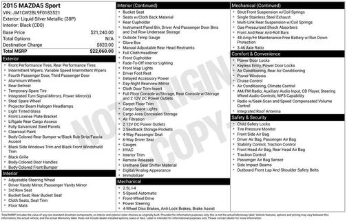 2015 Mazda Mazda5 Sport