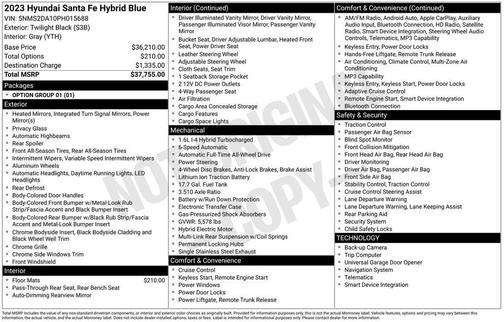 Twilight Black 2023 Hyundai SANTA FE HEV Blue