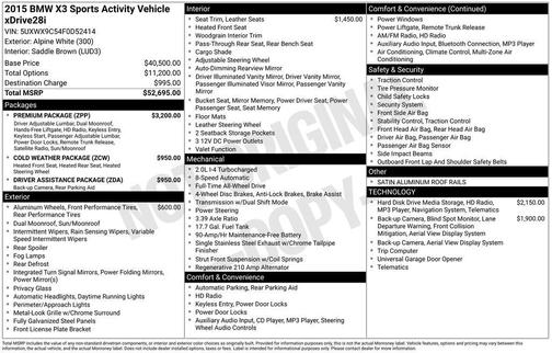 2015 BMW X3 xDrive28i