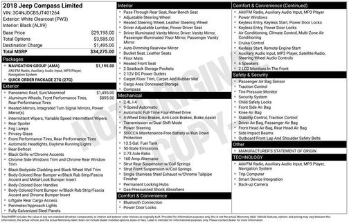 White Clearcoat 2018 Jeep Compass Limited