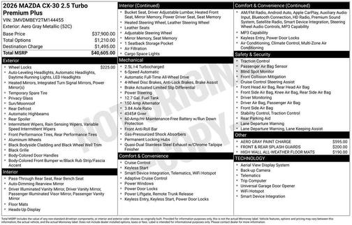 Aero Gray Metallic 2026 Mazda CX-30 2.5 Turbo Premium Plus Package