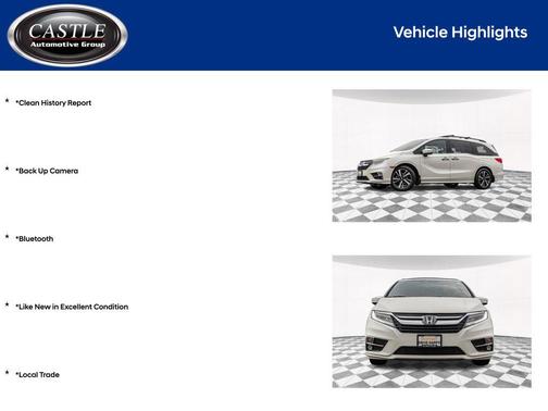 White Diamond Pearl 2019 Honda Odyssey Elite