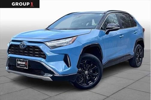 Cavalry Blue/Midnight Black Metallic 2023 Toyota RAV4 Hybrid SE