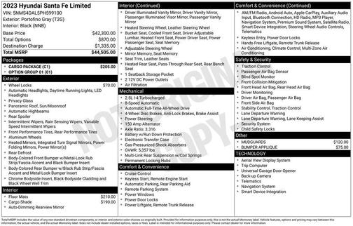 Portofino Gray 2023 Hyundai SANTA FE Limited