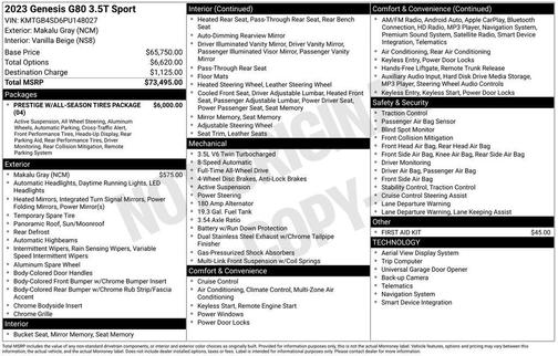 Makalu Gray 2023 Genesis G80 3.5T