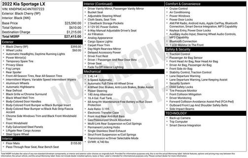Black Cherry 2022 Kia Sportage LX