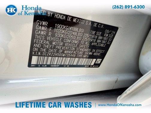 Platinum White Pearl 2025 Honda HR-V Sport
