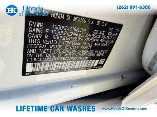 Platinum White Pearl 2024 Honda HR-V Sport