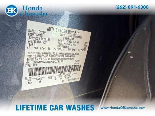 Blue 2019 Ford Edge SEL