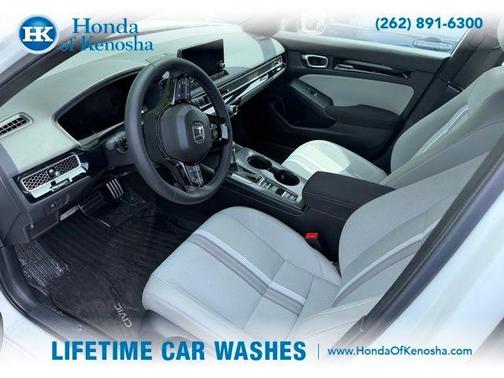 White 2025 Honda Civic Hybrid Sport