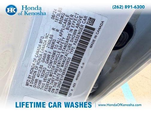 Platinum White Pearl 2024 Honda Civic Touring