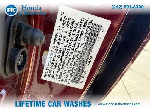 Red 2015 Honda Civic LX